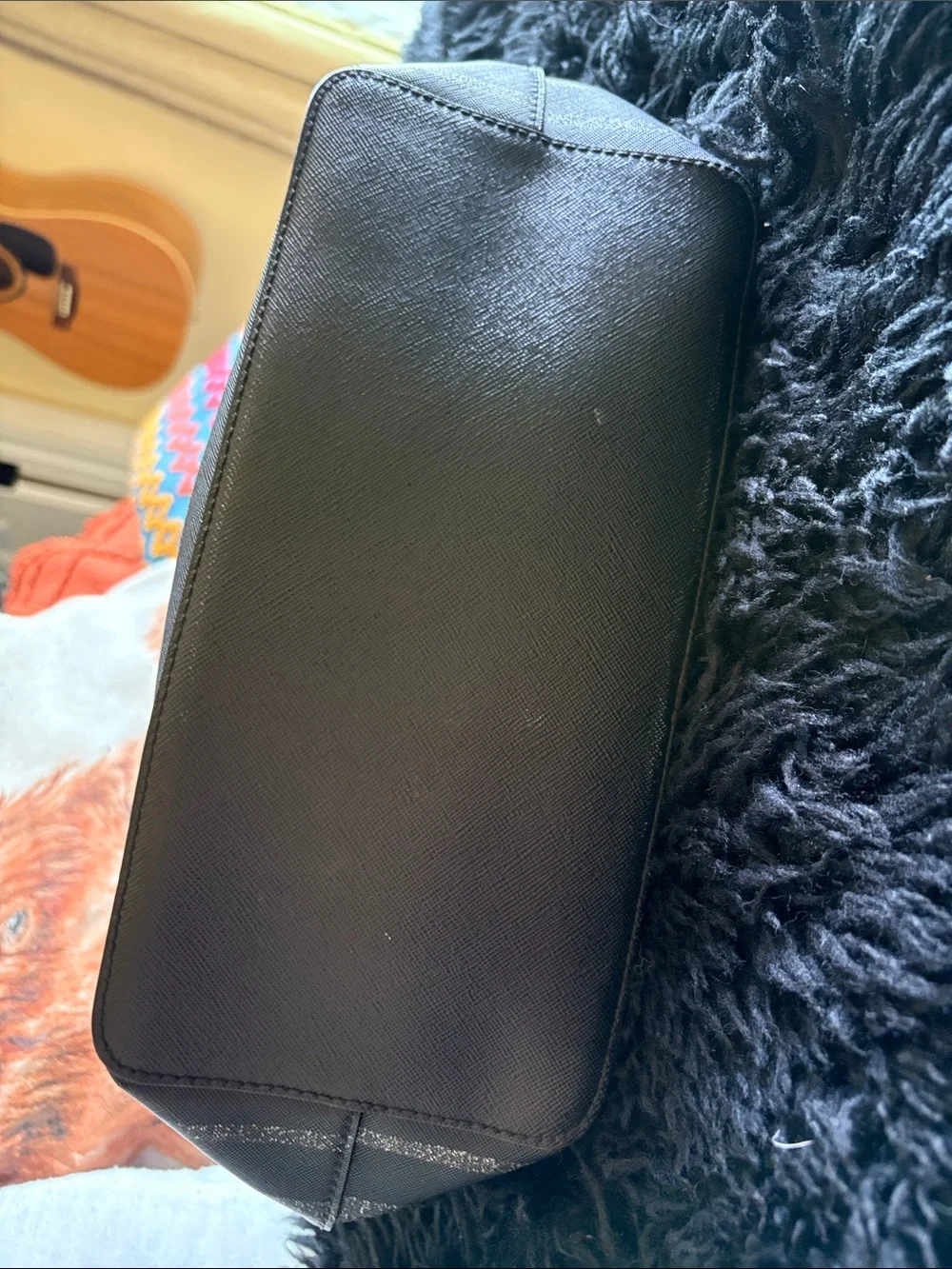 kate spade Black Glitter Stripe Tote Bag